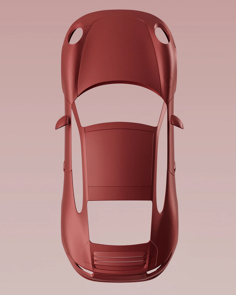 Racing Red Metallic Satin Paint PBR Texture - Example Scene Visualization | Superellipse