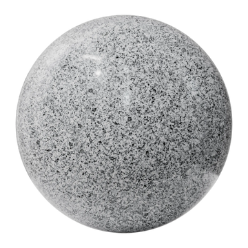Jay White Polished Granite Slab PBR Texture - Sphere Swatch Preview | Superellipse