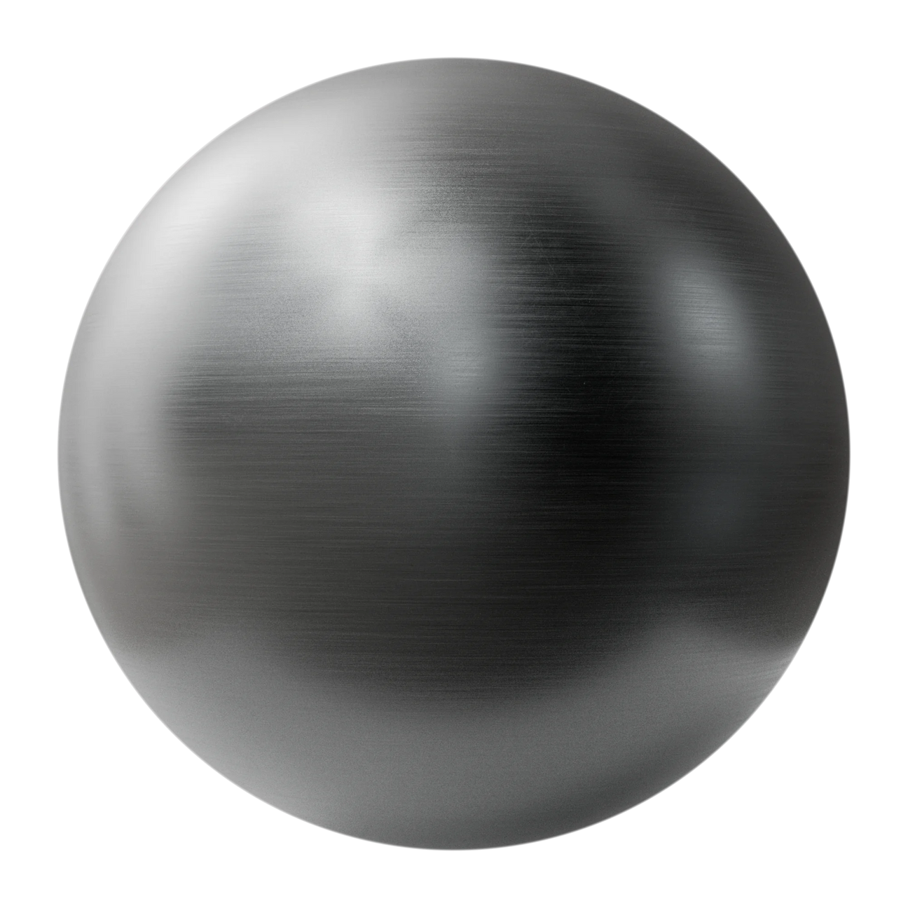 Buffed Linear Brushed Steel Metal PBR Texture - Sphere Swatch Preview | Superellipse