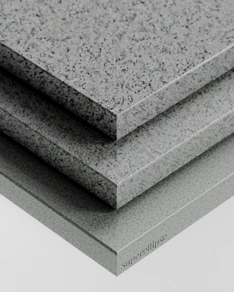 Heather Grey Polished Granite Slab PBR Texture - Example Scene Visualization | Superellipse