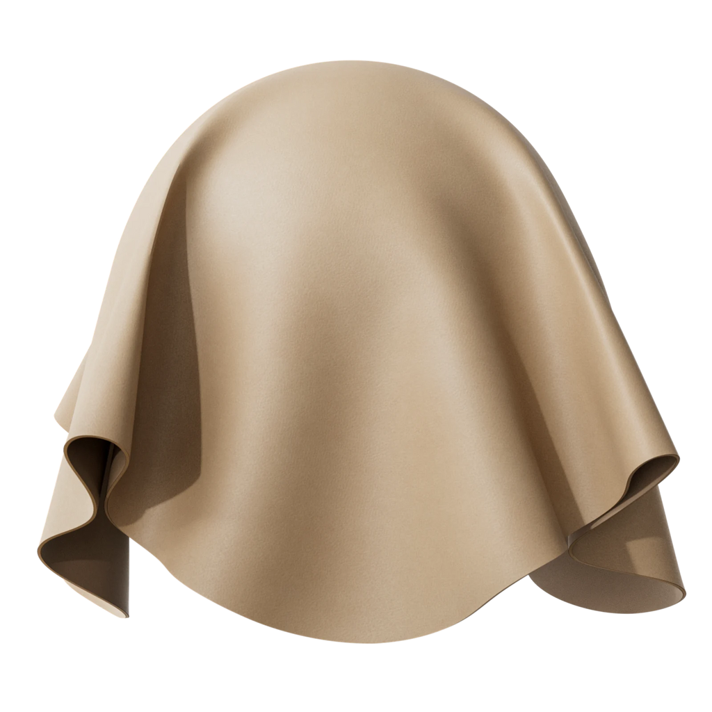Aniline Top Grain Leather Nature Beige PBR Texture - Sphere Swatch Preview | Superellipse