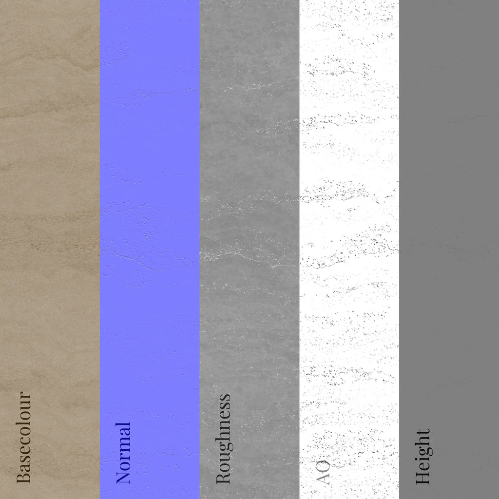 Honed Travertine Unfilled 02 PBR Texture - Example Scene Visualization | Superellipse