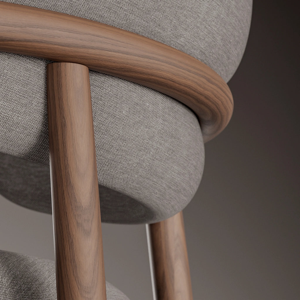 Walnut Cathedral Grain Wood Veneer PBR Texture - Example Scene Visualization | Superellipse