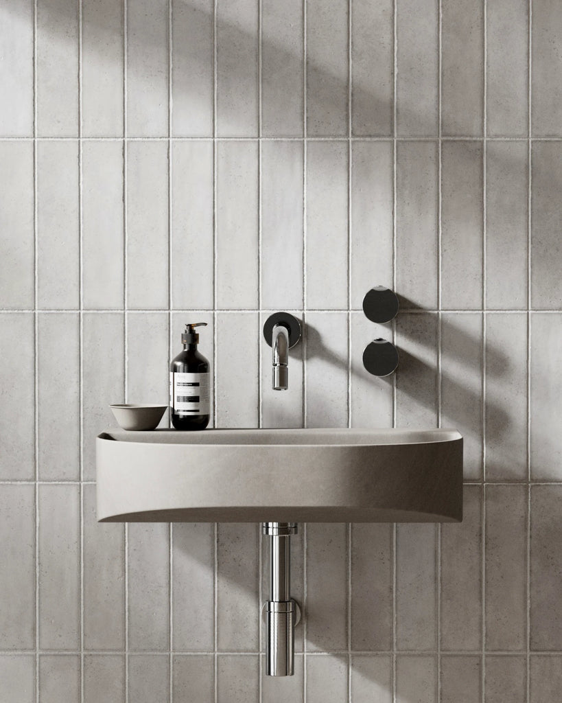 Hoxton White Gloss Stacked Tile PBR Texture - Example Scene Visualization | Superellipse