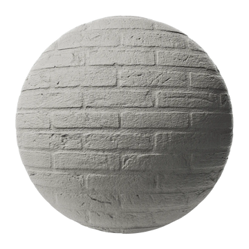 Painted Brick Wall Cottage Grey PBR Texture - Sphere Swatch Preview | Superellipse