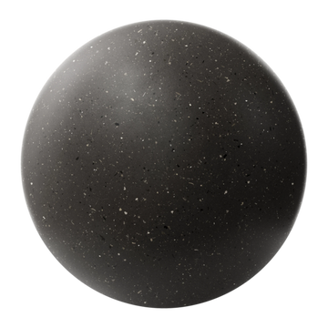 Dark Grey Ceramic Terrazzo Mixed Aggregates PBR Texture - Sphere Swatch Preview | Superellipse