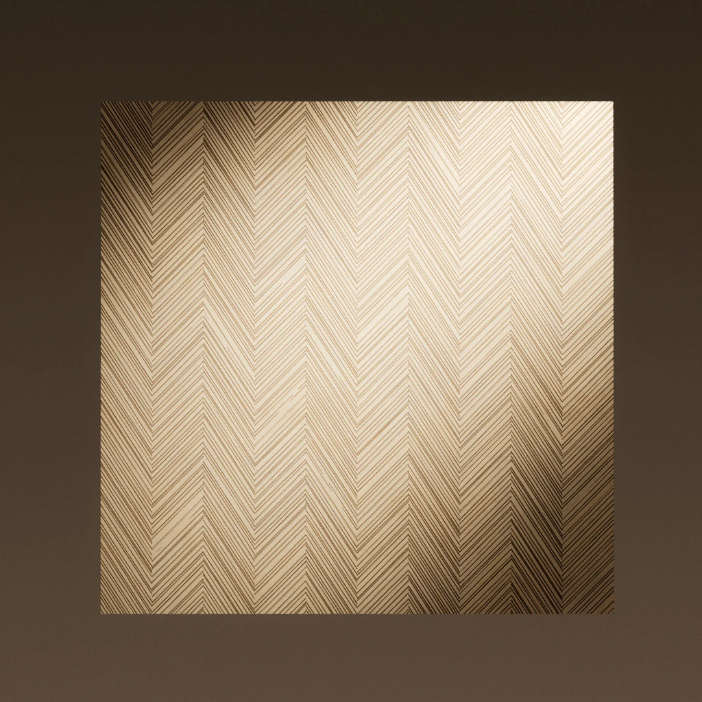 Oxidised Etched Chevron Brass Panel PBR Texture - Example Scene Visualization | Superellipse