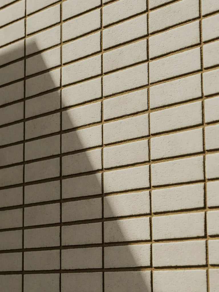 Porcelain White Smooth Stack Bond Brick PBR Texture - Example Scene Visualization | Superellipse