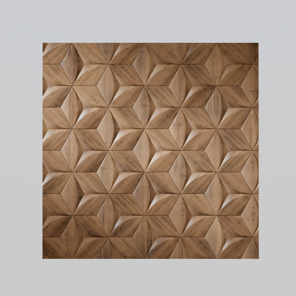Large Arched Rhombus Oak Wood Panel PBR Texture - Example Scene Visualization | Superellipse