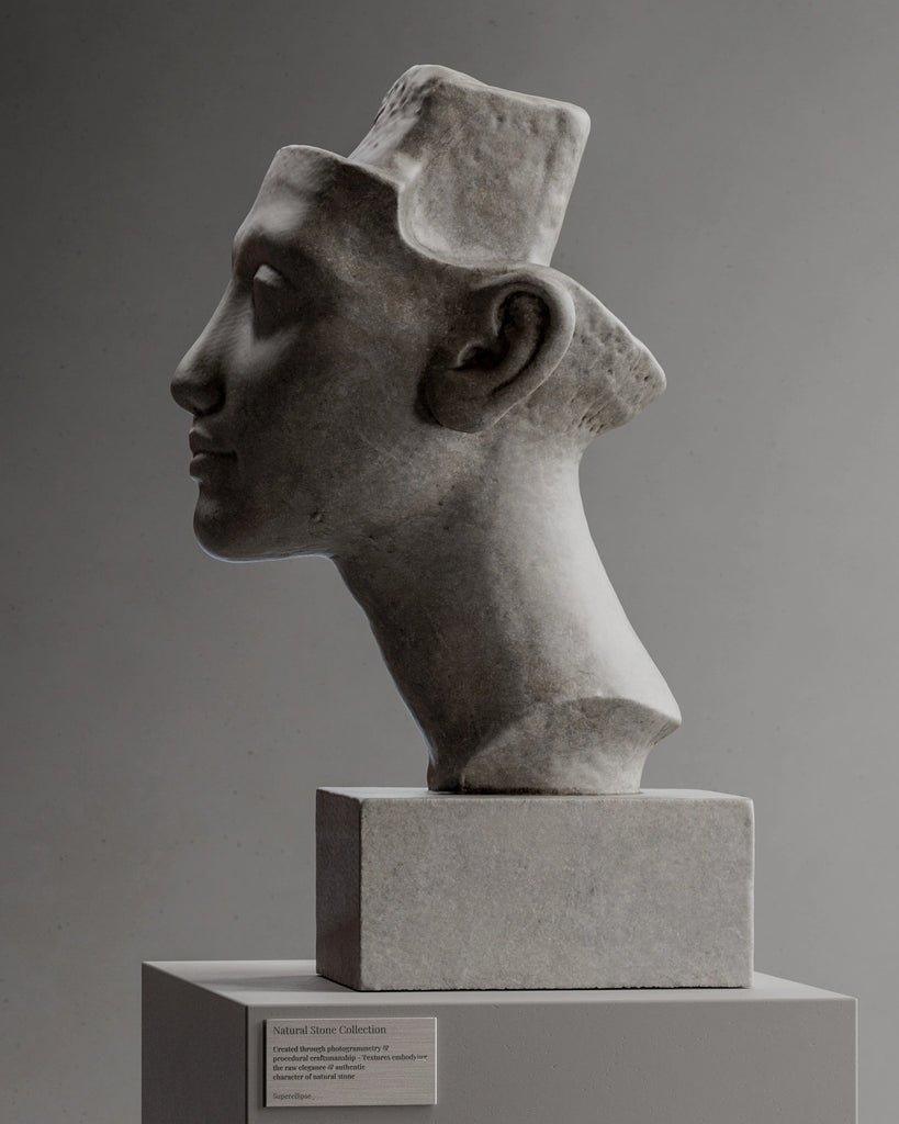 Muted Grey Limestone Slab Honed PBR Texture - Example Scene Visualization | Superellipse