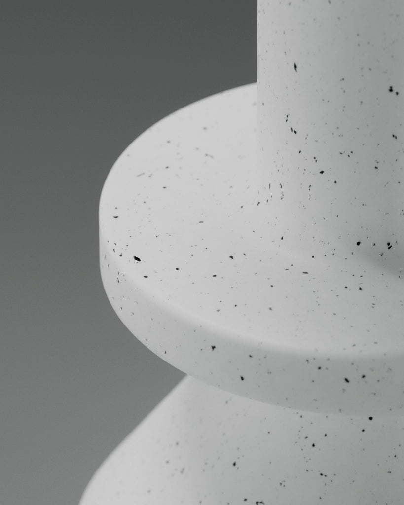 Black and White Recycled Terrazzo Plastic Small PBR Texture - Example Scene Visualization | Superellipse