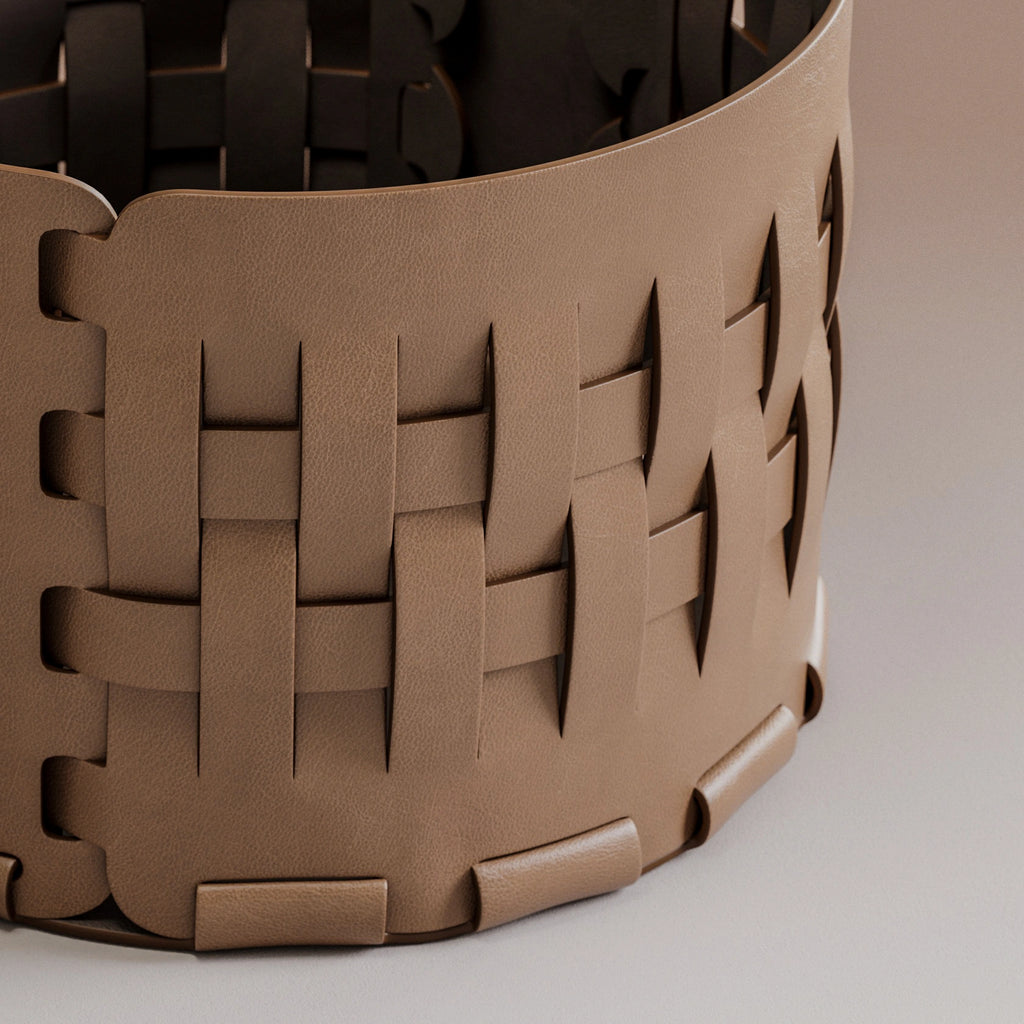 Mocha Pebbled Full Grain Leather PBR Texture - Example Scene Visualization | Superellipse