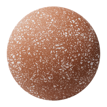 Red Ceramic Terrazzo Light Aggregates PBR Texture - Sphere Swatch Preview | Superellipse