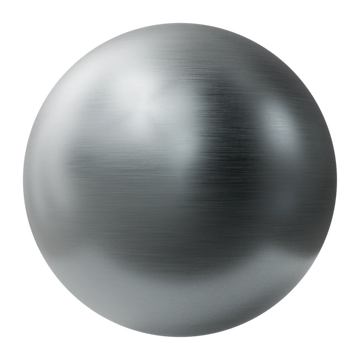 Buffed Linear Brushed Zinc Metal PBR Texture - Sphere Swatch Preview | Superellipse