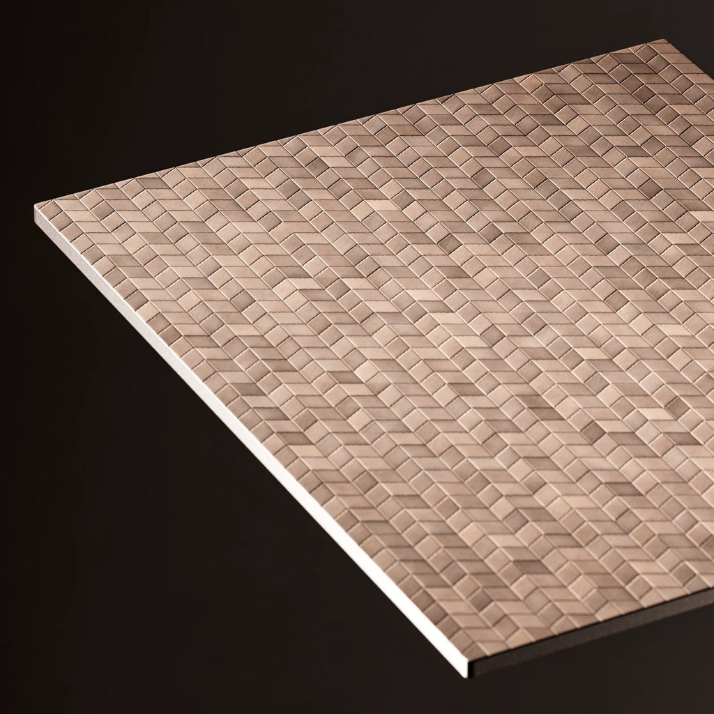 Rhombus Oxidised Copper 3D Metal Panel PBR Texture - Example Scene Visualization | Superellipse