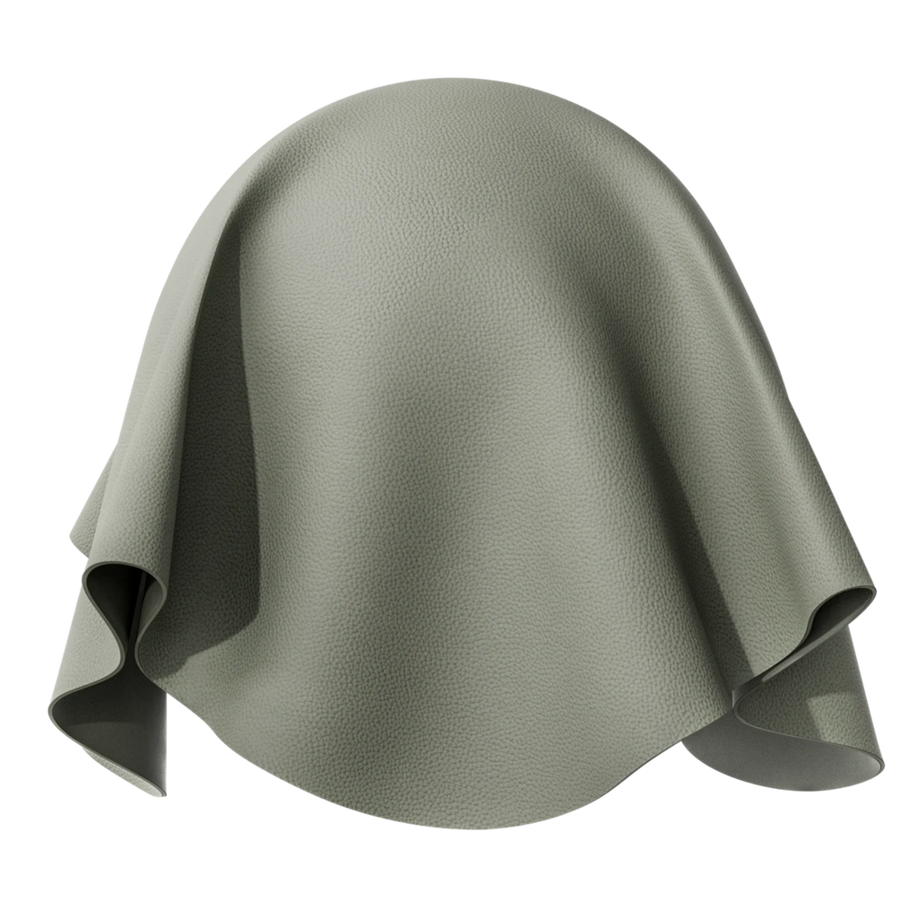 Faux Leather Embossed Grain Deep Sage PBR Texture - Sphere Swatch Preview | Superellipse