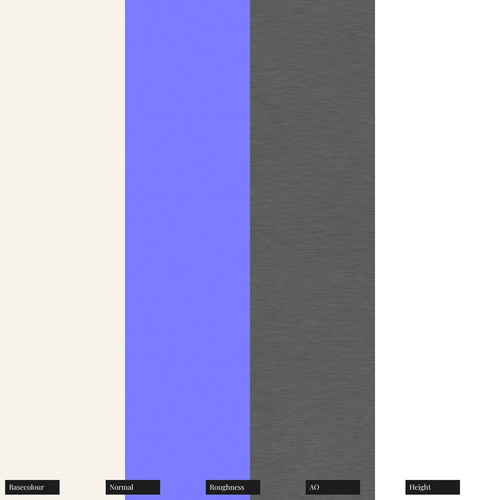 Buffed Linear Brushed Silver Metal PBR Texture - Example Scene Visualization | Superellipse