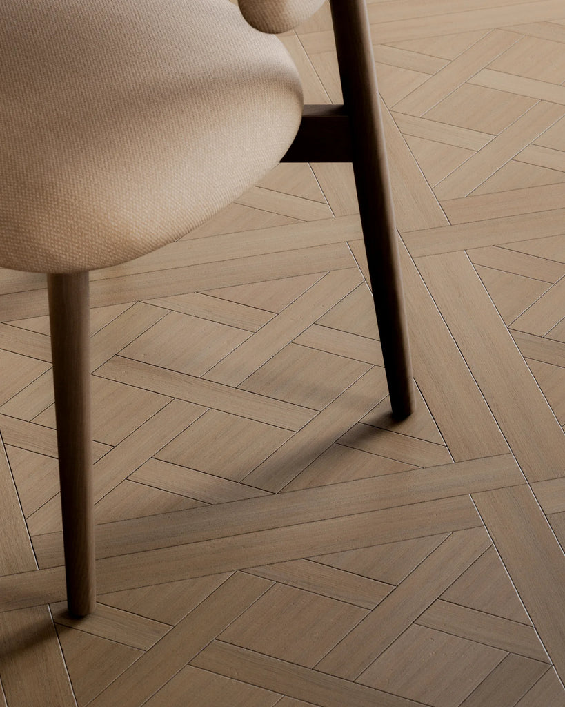 Natural Oak Versailles Parquet Wood Floor PBR Texture - Example Scene Visualization | Superellipse