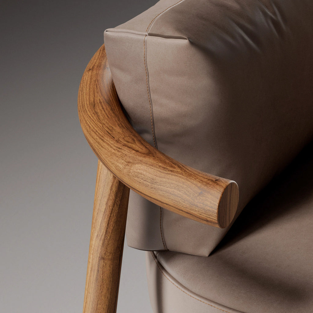 Teak Wood Veneer Book Matched Natural Finish PBR Texture - Example Scene Visualization | Superellipse