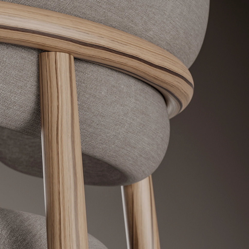 Zebrano Rift Sawn Natural Finish Veneer Wood PBR Texture - Example Scene Visualization | Superellipse