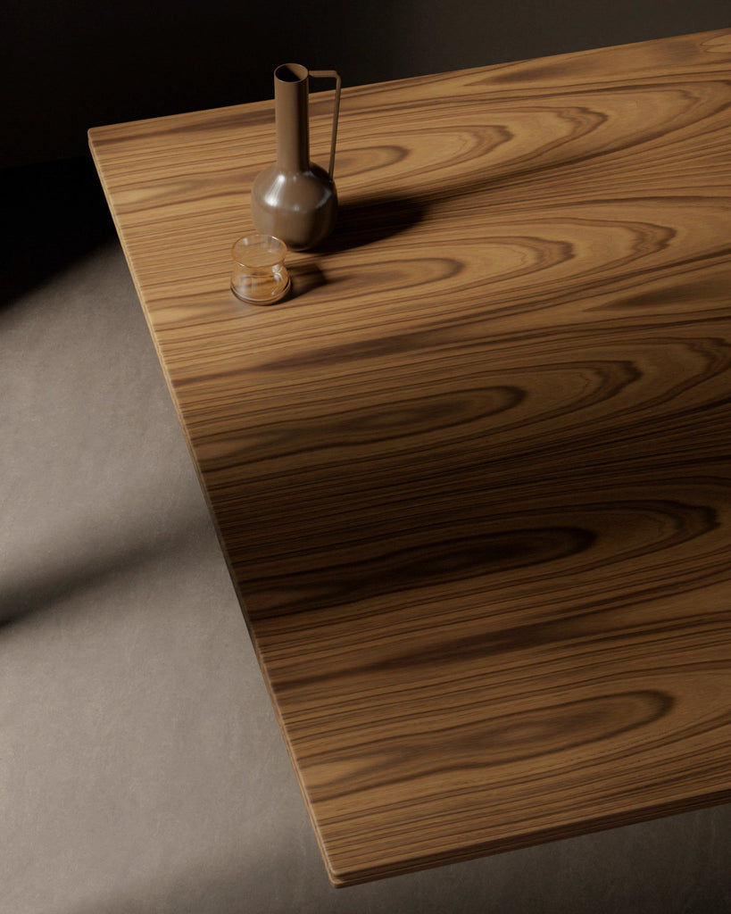 Teak Crown Cut Book Matched Veneer 02 PBR Texture - Example Scene Visualization | Superellipse