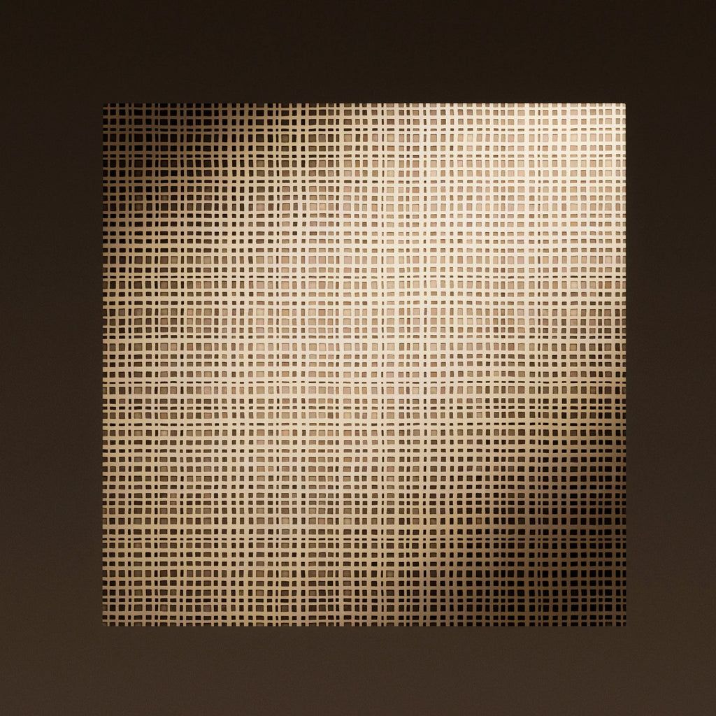 Artisan Geometric Etched Brass Panel PBR Texture - Example Scene Visualization | Superellipse