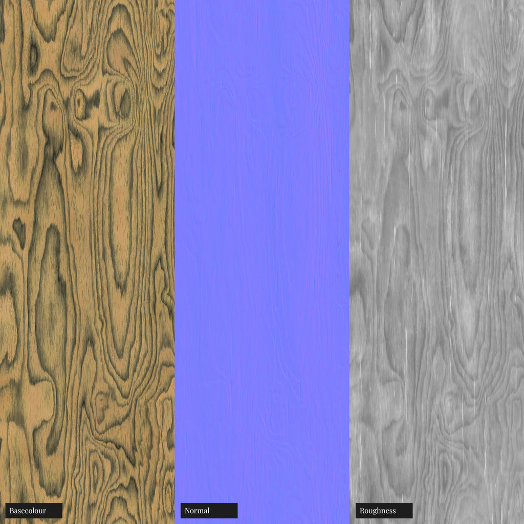 Sottsass Yellow Dyed Wood Veneer 02 PBR Texture - Example Scene Visualization | Superellipse