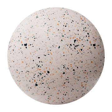 Daisy Pink Terrazzo Plastic PBR Texture - Sphere Swatch Preview | Superellipse