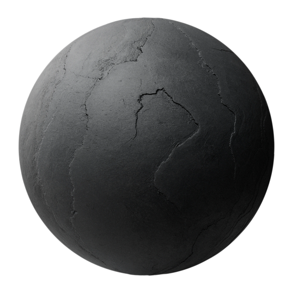 Welsh Blue Cleft Slate Stone 02 PBR Texture - Sphere Swatch Preview | Superellipse