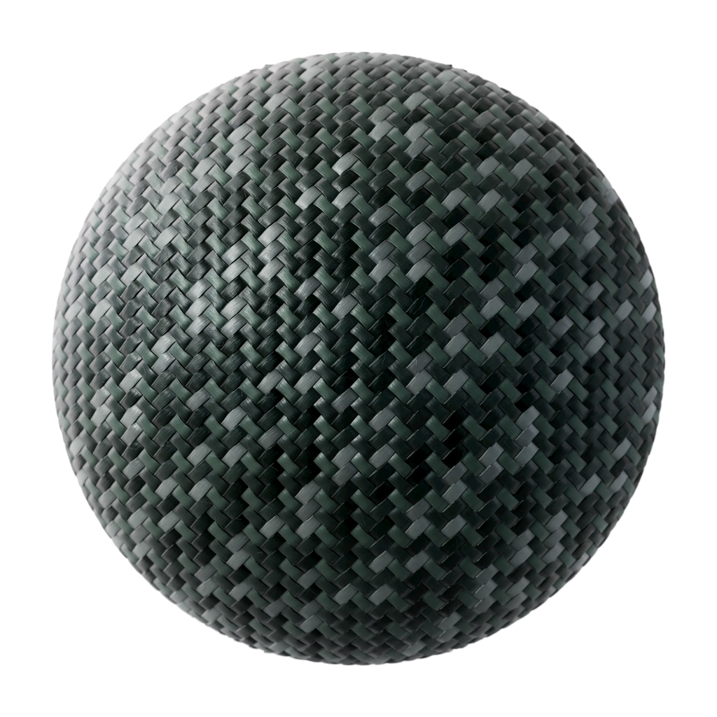 Stealth Green Tech Braided Cord PBR Texture - Sphere Swatch Preview | Superellipse