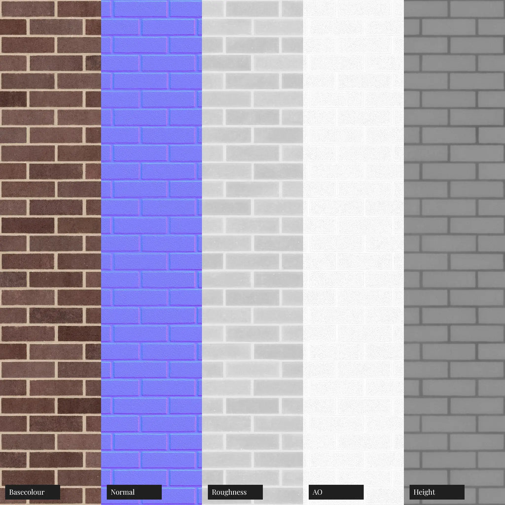 Bordeaux Red Sandfaced Brick Running Bond PBR Texture - Example Scene Visualization | Superellipse