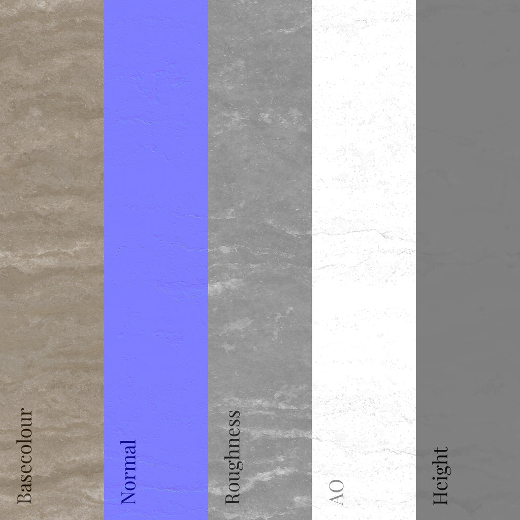 Rough Cut Travertine PBR Texture - Example Scene Visualization | Superellipse