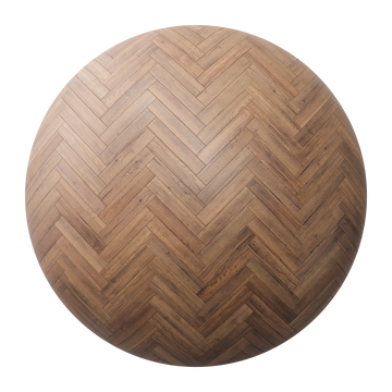 English Chestnut Oak Herringbone Parquet Wood Floor PBR Texture - Sphere Swatch Preview | Superellipse