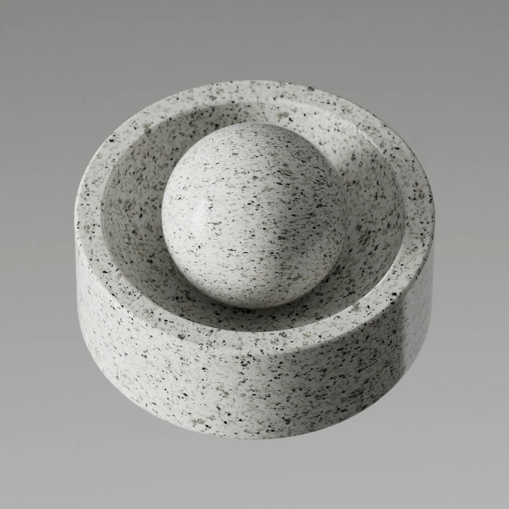 Siberian Sky Polished White Granite Slab PBR Texture - Example Scene Visualization | Superellipse