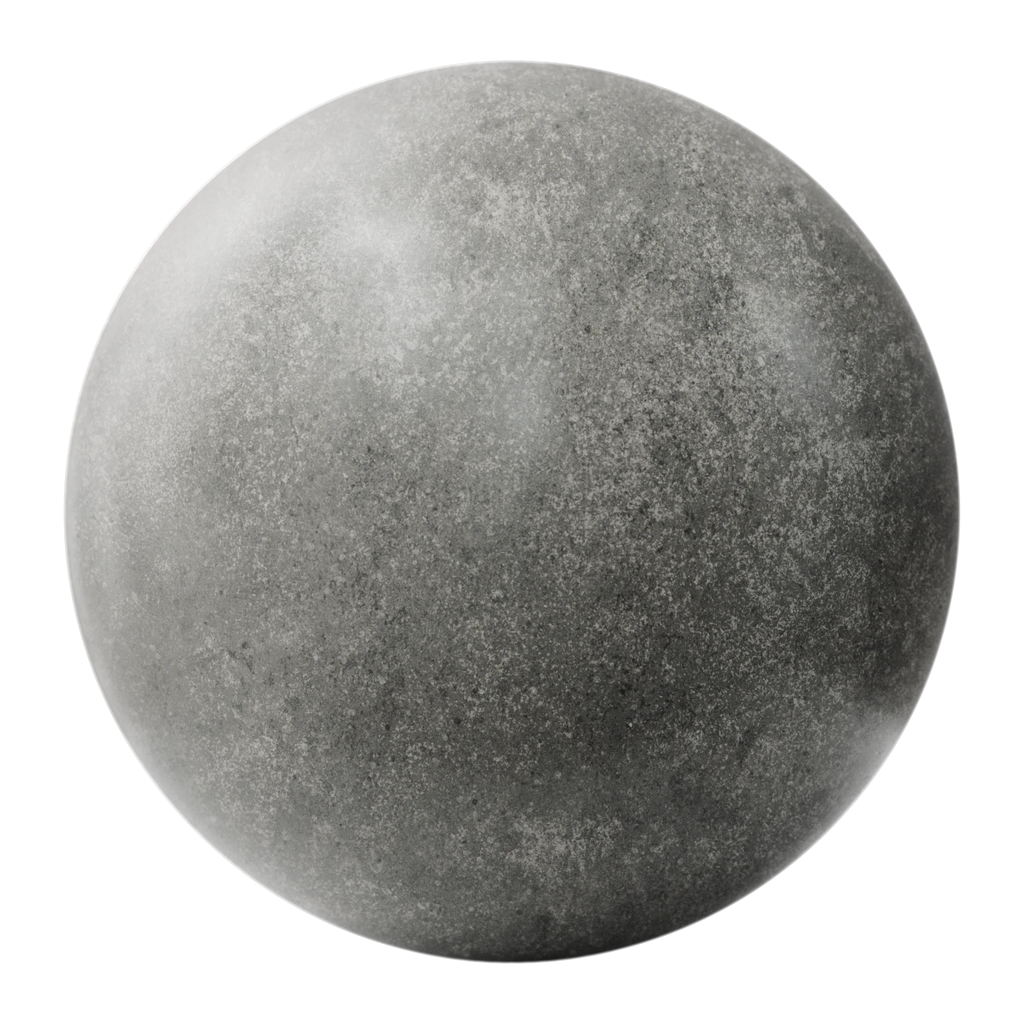 Polished Weathered Concrete PBR Texture - Sphere Swatch Preview | Superellipse