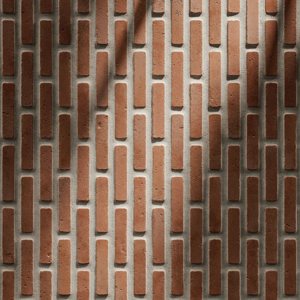 Terracotta Offset Finger Tile PBR Texture - Example Scene Visualization | Superellipse