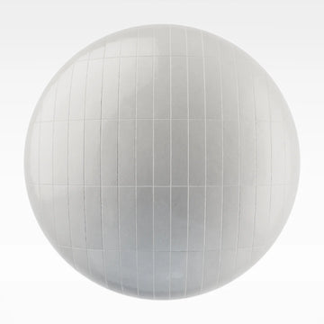 Zellige Light Grey Stacked Tile PBR Texture - Sphere Swatch Preview | Superellipse