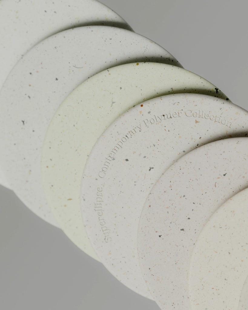 Fine Flecked Off White Bioplastic PBR Texture - Example Scene Visualization | Superellipse
