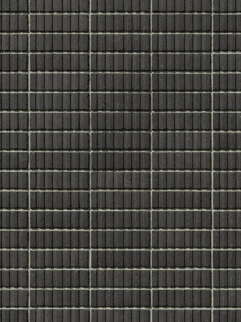 Grooved Graphite Black Brick Stack Bond PBR Texture - Example Scene Visualization | Superellipse