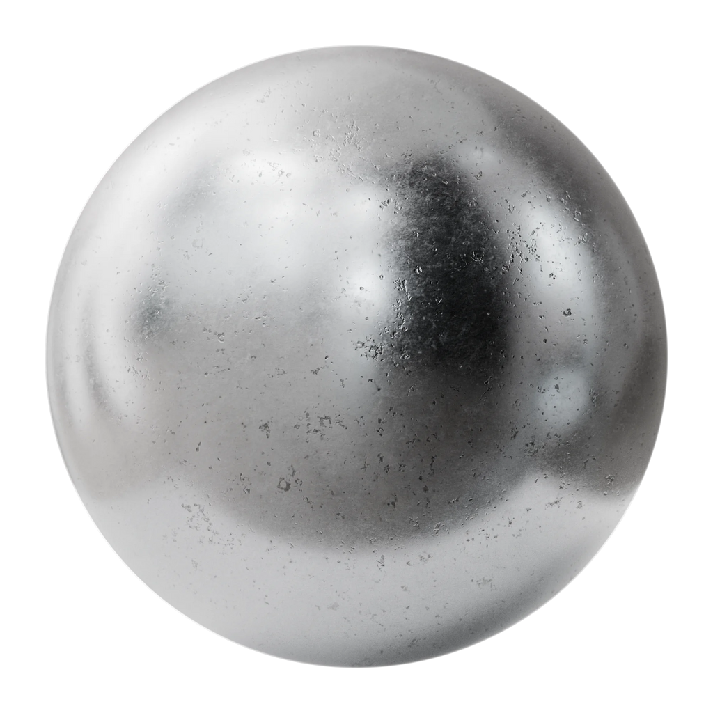 Hand Polished Cast Aluminium Metal PBR Texture - Sphere Swatch Preview | Superellipse