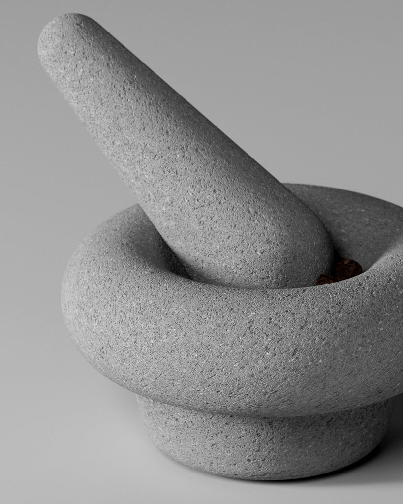 Vesicular Basalt Stone Light Grey PBR Texture - Example Scene Visualization | Superellipse
