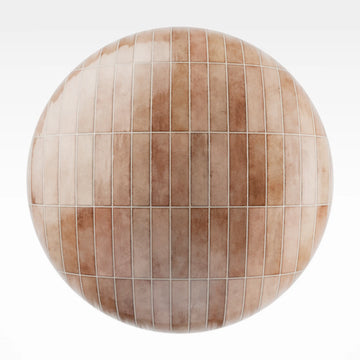 Hoxton Pink Salmon Stacked Tile PBR Texture - Sphere Swatch Preview | Superellipse