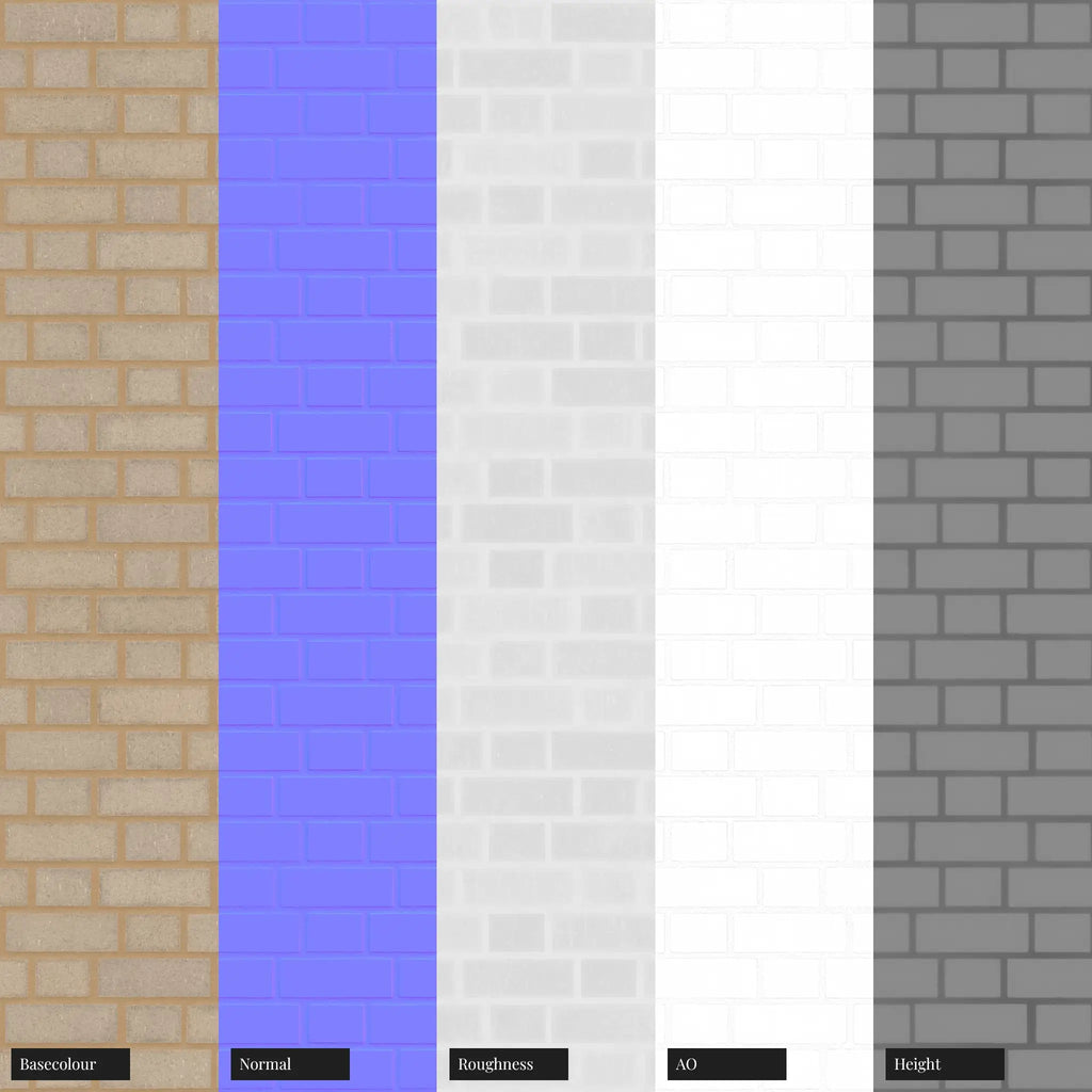 Windermere Grey Dragfaced Brick Flemish Bond PBR Texture - Example Scene Visualization | Superellipse