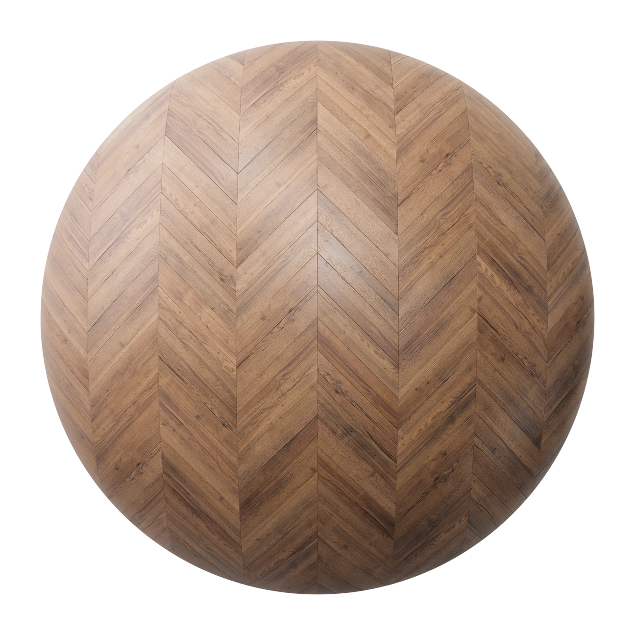 English Chestnut Oak Chevron Parquet Wood Floor PBR Texture - Sphere Swatch Preview | Superellipse