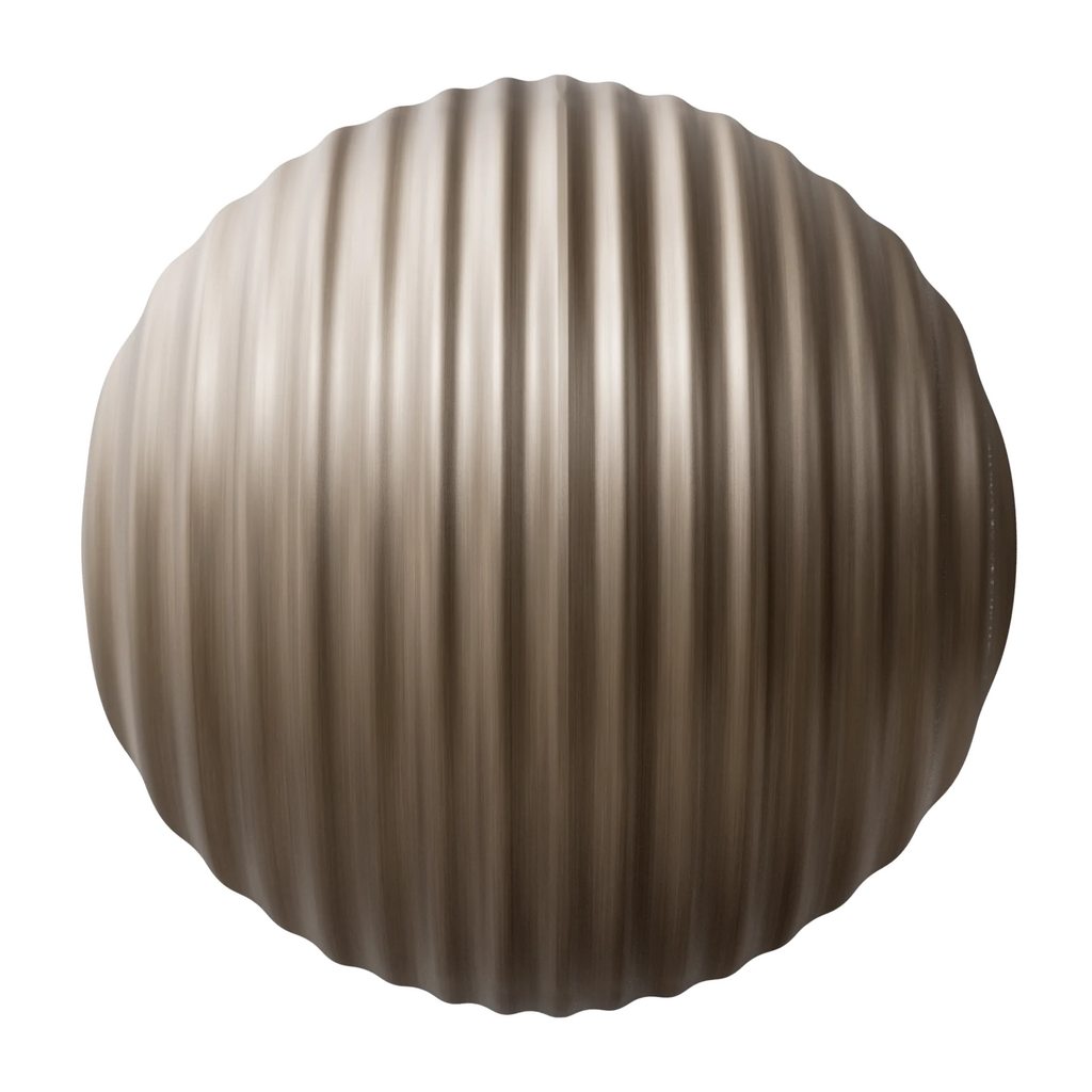 Wavy Oxidised Stainless Steel 3D Panel PBR Texture - Sphere Swatch Preview | Superellipse