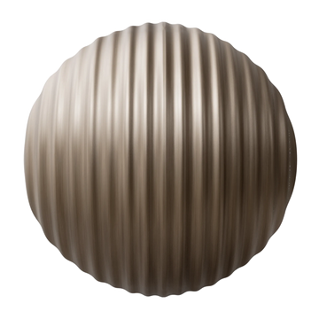 Wavy Oxidised Stainless Steel 3D Panel PBR Texture - Sphere Swatch Preview | Superellipse