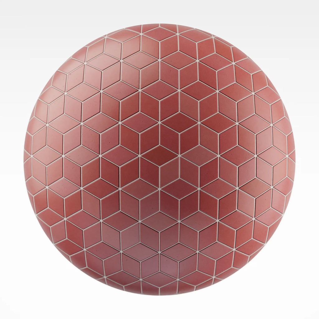 Diamond Rose Velvet Matte Tile PBR Texture - Sphere Swatch Preview | Superellipse