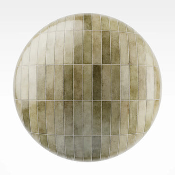 Hoxton Olive Garden Stacked Tile PBR Texture - Sphere Swatch Preview | Superellipse