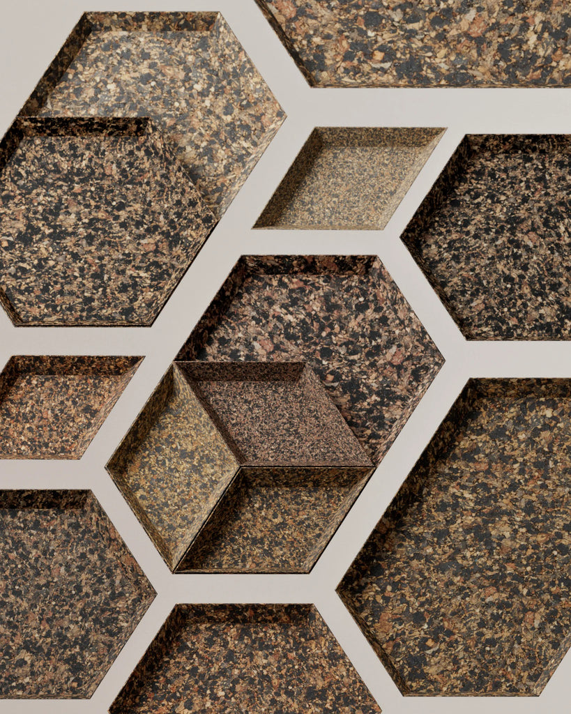 Dark Speckled Cork Rubber Composite PBR Texture - Example Scene Visualization | Superellipse