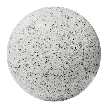Siberian Sky Polished White Granite Slab PBR Texture - Sphere Swatch Preview | Superellipse